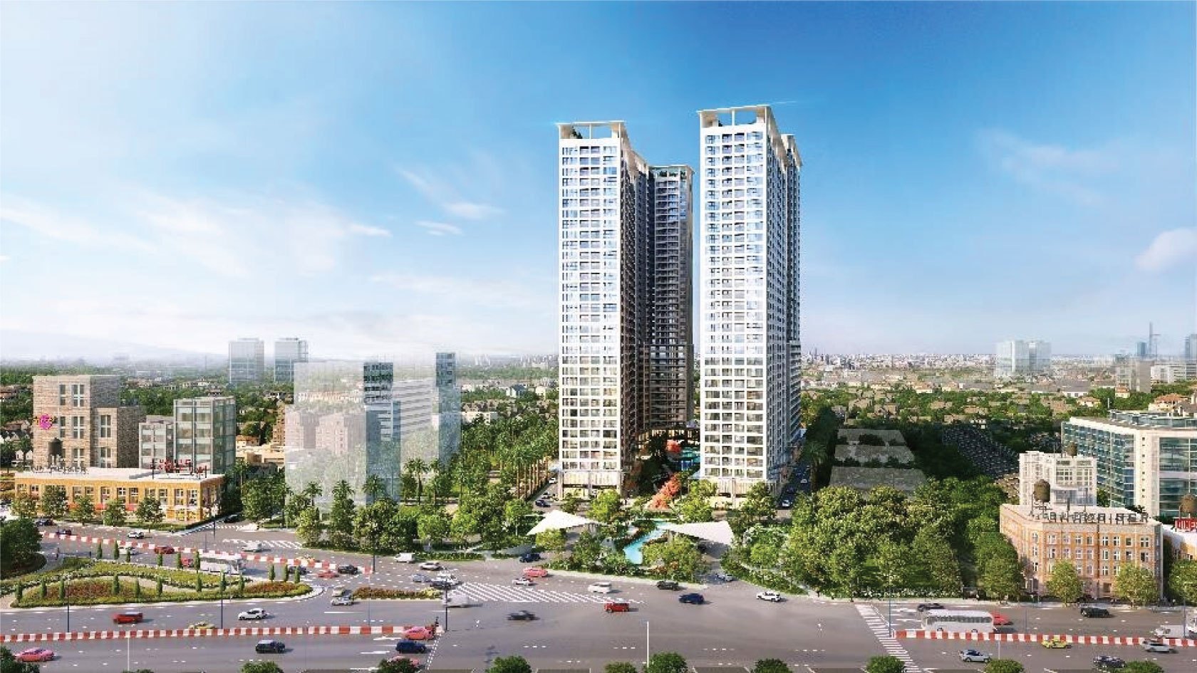 The Icon nhìn từ trục Quốc lộ 13 – phối cảnh minh họa