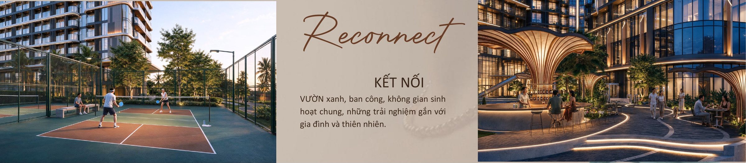 Reconnect – sân thể thao và lối dạo nội khu