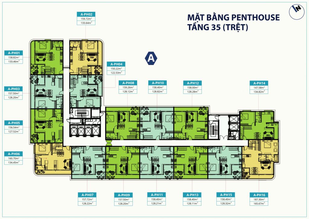 Penthouse Block A – tầng 35