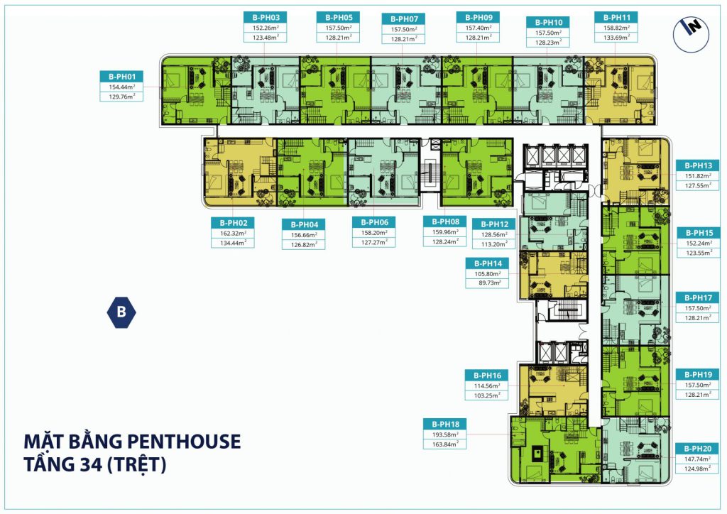 Penthouse Block B – tầng 34